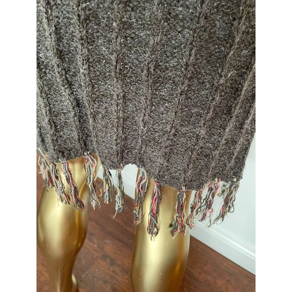 Adora Womens Aztec Boho Western chunky Knit Cardigan Sweater Fringe Hem M/L - Picture 9 of 11